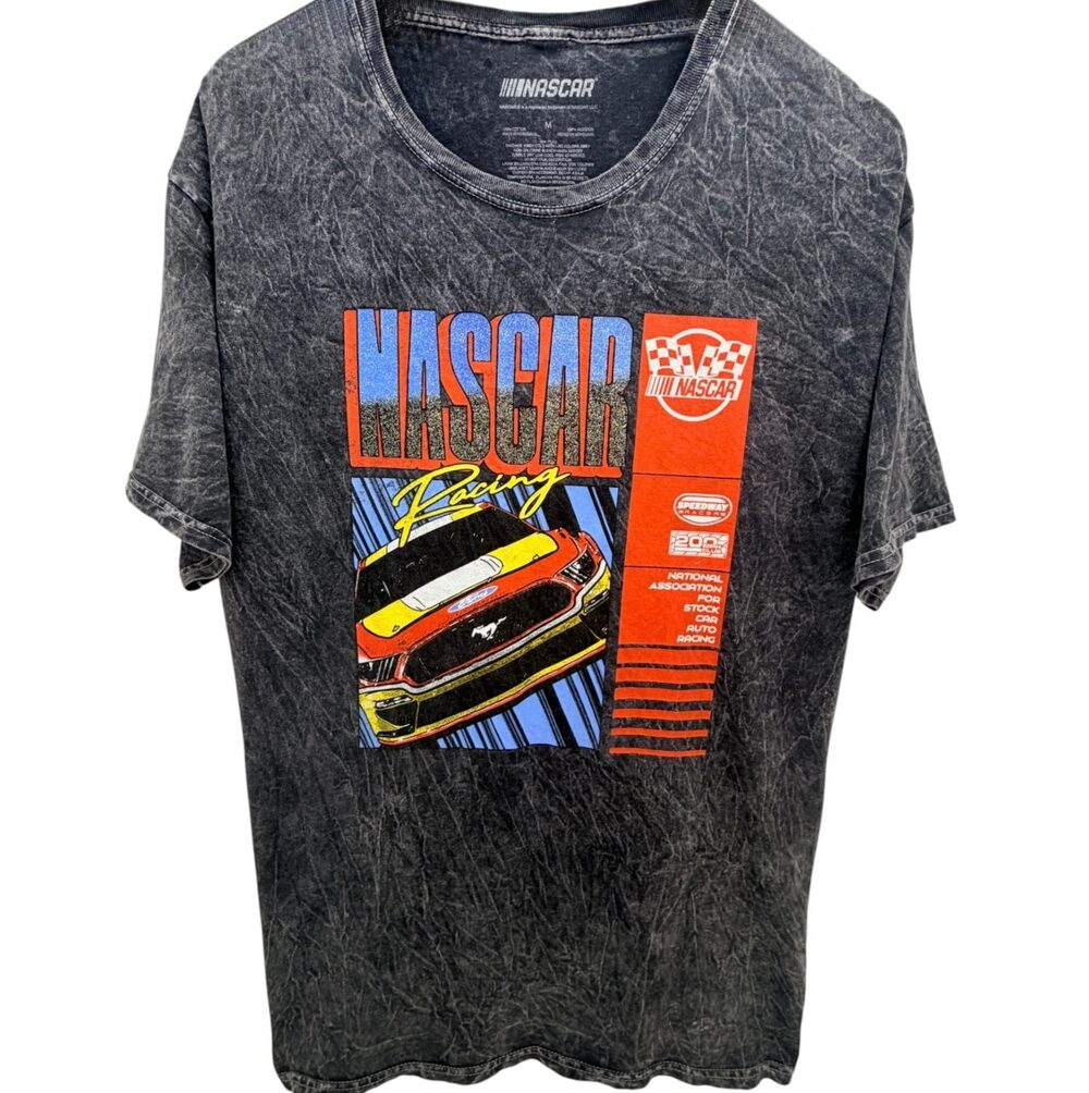 NASCAR Black T-Shirt Cotton Men's Medium